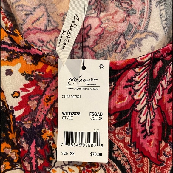 NY Collection Womens Plus Hi-Low Printed Casual Dress - Picture 6 of 8